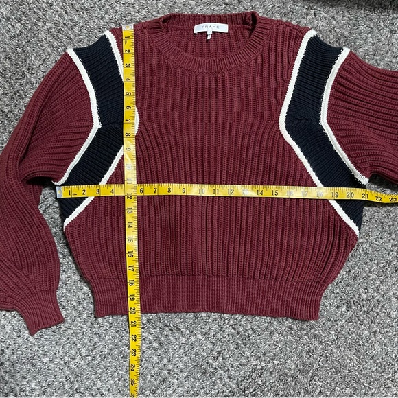 Frame Rib Cropped Ballon Sleeve Sweater Size S - Picture 15 of 15